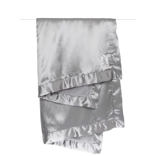 Manta para bebe de Chenille y Saten Little Giraffe 35" x 45", Plateado