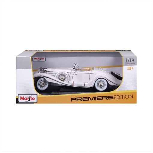 Vehiculo de fundicion a escala 1:18 Maisto 1936 M-B 500 K Type Specialroadster de plastico, blanco - Imagen 5