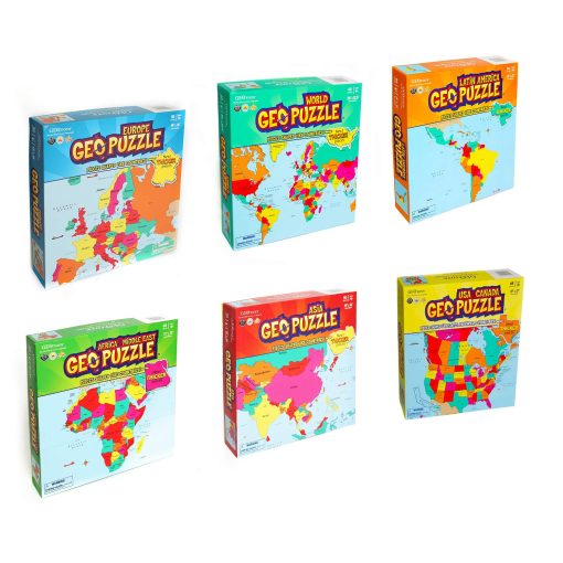 GeoToys GeoPuzzle, Set de 6 rompecabezas de forma de pais, Juego de Geografia, Rompecabezas de Mapa, Edades de 6-7-8-9 anos - Imagen 6