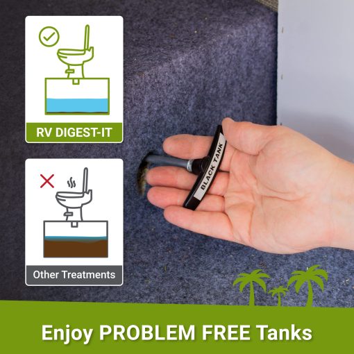 Unique RV Digest-It Classic, Tratamiento para Tanques Negros de RV - Tratamiento Concentrado liquido para Inodoro RV - Elimina Olores, Liquifica Residuos, Previene la Lectura Incorrecta del Sensor, Cumple con normativas de California (128 oz.) - Imagen 7