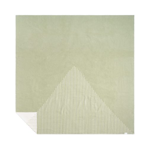 Manta Rumpl Merino Softwool | Ultra Suave 50/50 Algodon Organico y Lana Australiana | Manta de Dormitorio, Sala de Estar, Patio | 95" x 90" Reina | Triangulos de Salvia