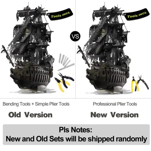 Rompecabezas 3D Piececool con Juegos de Herramientas DIY, Kit de Construccion de Modelo de Barco Pirata Flying Dutchman, Rompecabezas Metalicos 3D Dificiles para Adultos, Grandes Regalos de Navidad y Cumpleanos - Imagen 2