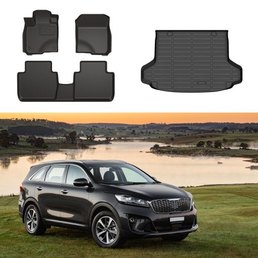 Juego de tapetes y protector de carga GINOWY para Honda HR-V Hybrid 2023 2024 2025, Proteccion para Todas las Condiciones Tapetes de Coche HRV, Tapete Impermeable HRV 2023, Tapete Antideslizante para Maletero, Negro