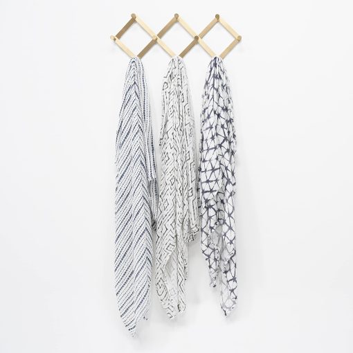Manta de Swaddle Suave de Bamboo 100% Viscosa de aden + anais, Mantas de Muselina para Ninas y Ninos, Envolturas de Bebe para Recien Nacidos e Infantes, Juego de Envoltura de 3 Piezas, Pebble Shibori - Imagen 4