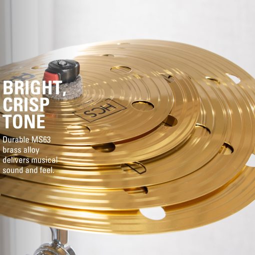 Paquete de platillos en stack Meinl Cymbals de 5 piezas con agujeros 8", 10", 12", 14", 16" - Acabado tradicional de bronce HCS para set de bateria - Hecho en Alemania, Garantia de 2 anos (HCS80246SM) - Imagen 3