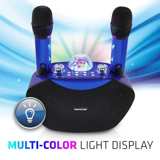 Maquina de Karaoke Singsation, Sistema Portatil Bluetooth 5.0 para Hogar para Ninos y Adultos, 2 Microfonos Inalambricos, Increibles Efectos de Sonido y Shows de Luces Disco, Luces FX, Sonido FX, Eco FX, USB y Micro SD - Imagen 5