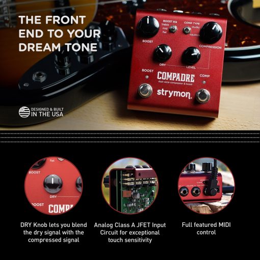 Pedal de Efectos de Guitarra Strymon Compadre Dual Voice Compressor and Boost para Guitarra Electrica y Acustica, Sintetizadores y Teclados - Imagen 6