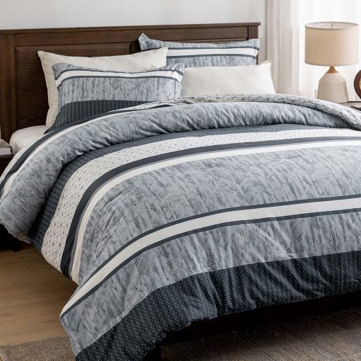 Juego de Colcha King SahSahCasa, Set de Edredon King Gris Azulado, Edredon 100% Algodon, Manta Ligera y Esponjosa de Todas las Estaciones para Cama King, 104" x 90", 3 piezas