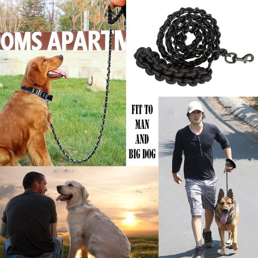 Correa Metalica para Perros con Collar de Entrenamiento Caminar Correas Pesadas Anti Mordida Cadena de Gancho para Perros Medianos y Grandes - Imagen 4