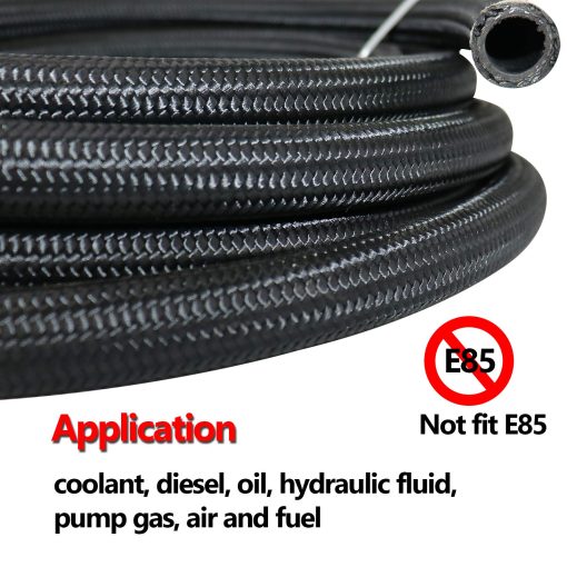 Kit de Linea de Combustible 3/8" 6AN 20FT Manguera de Nylon Trenzado de Acero Inoxidable CPE Kit de Accesorios de Linea de Combustible Universal - Imagen 3