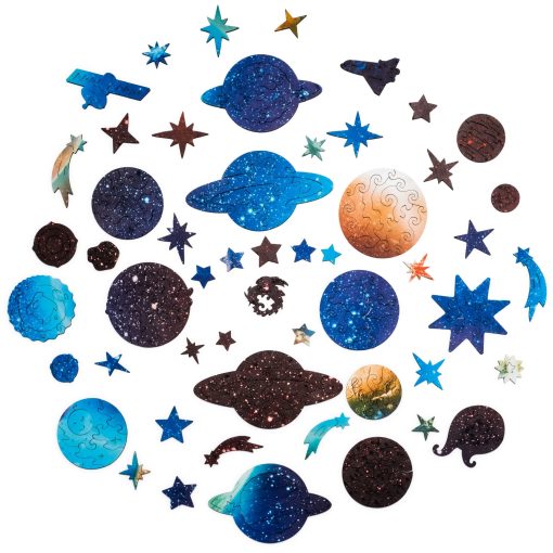 Rompecabezas de madera para adultos - Planeta Tierra en el espacio, 1000 piezas, 23.6" x 17.3", Hermoso paquete de regalo, Forma unica Mejor regalo para adultos y ninos - Imagen 3