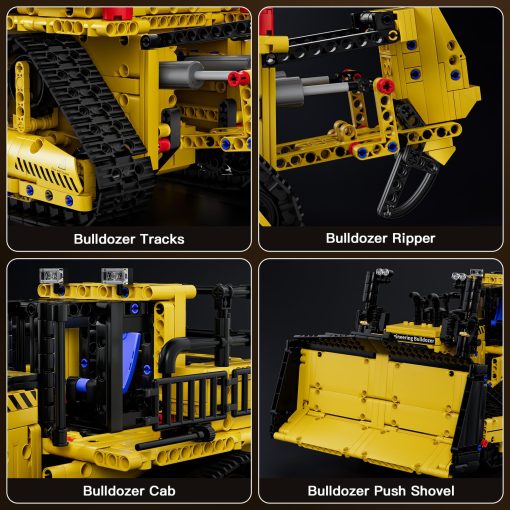 Juego de Construccion de Juguetes Mould King Bulldozer, Modelos de Vehiculos de Construccion Dozer con Control Remoto, 15084 Kits de Construccion RC STEM con Motor para Adultos Niños Niñas de 14+ Años (1508 Piezas) - Imagen 5