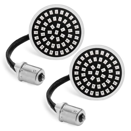 ROGUE RIDER INDUSTRIES - Luces traseras para senales de giro de motocicletas con luces traseras LED rojas brillantes - EDICIoN ESPECIAL BLACK LABEL - Luces LED para motocicletas - Luces LED rojas - Senal de giro LED 1156 para Harley Davidson - Imagen 3