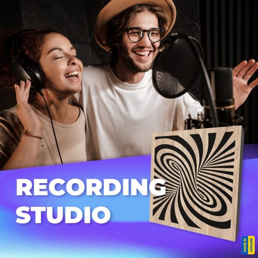 Panel Acustico Absorbente-Difusor Soundexact 'Twirl' para estudio de grabacion (paquete de 4) | laminado de madera (1,18'', Sonoma) - Imagen 2