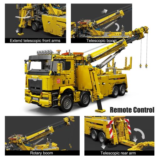 Mould King 17028 Camion de Rescate en Carretera Kits de Bloques de Construccion, Modelo de Grua Neumatica Grande Technik de 4883 Piezas con 7 Motores, Control Remoto y Control de Aplicacion, Regalo para Niños/Adultos Entusiastas de Vehiculos - Imagen 2