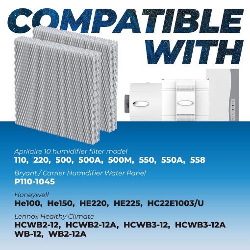 10 Filtro de panel de agua de reemplazo para el Humidificador de Casa Completa de Aprilaire Modelos 110, 220, 500, 500A, 500M, 550, 550A, 558 Filtro de Reemplazo de Mechas de Humidificador, Filtro de Humidificador de Horno - Imagen 2