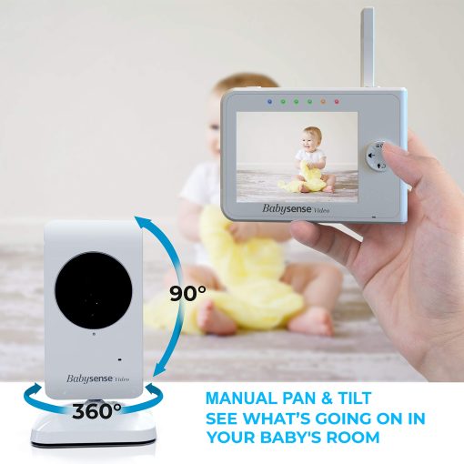 Monitor de Bebe Babysense 3.5" Pantalla con Camara y Audio, Alcance de 960ft (Espacio Abierto), Luz Nocturna, Audio Bidireccional, Zoom, Vision Nocturna, Canciones de Cuna - Imagen 5