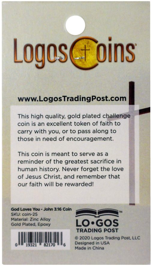 Moneda Dios Te Ama, Paquete a Granel de 10, Porque Dios Amo al Mundo, Regalo Religioso Escritura Biblica para Hombres y Mujeres, Moneda de Desafio de Verso Biblico Plateada en Oro - Imagen 6