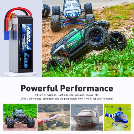 Bateria Lipo Zeee 6S 6000mAh 22.2V 100C con Conector EC5 Paquete Suave Bateria RC para Coche RC Camion Avion Helicoptero Quadcopter Barco (2 Paquetes) - Imagen 5