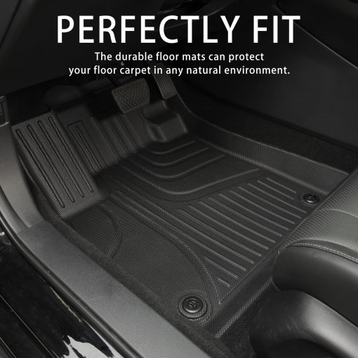 Tapetes para piso AOMSAZTO para Chevy Blazer 2019-2024 (No para el modelo Blazer EV), Tapetes para Automoviles Compatibles con Chevrolet Blazer 2024, Proteccion Integral para 1ra y 2da Fila, Negro - Imagen 2
