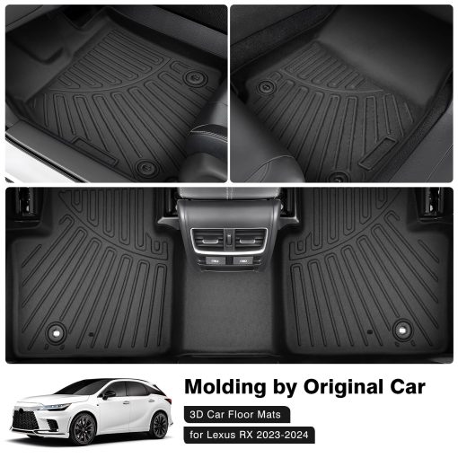 Tapetes para Piso Compatibles con Lexus RX RX350 RX350h RX500h 2023 2024 (NO para RX450h+ PHEV) Accesorios Juego de Alfombrillas para la 1ra & 2da Fila Protector de Piso para Todo Clima Alfombrillas Resistentes a Todo Clima - Imagen 2