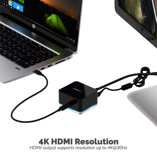 Estacion de acoplamiento mini Sabrent de 5 puertos USB tipo C para Continuum, compatible hasta 3840x2160 a 30HZ (DS-CMND) Negro - Imagen 3