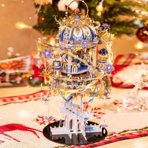 Rompecabezas metalico 3D para adultos Romeo y Julieta con caja de musica con iluminacion, kits de modelado de palacio de duendes, construccion en miniatura, regalo de amor para decoracion del hogar, 331 piezas - Imagen 5