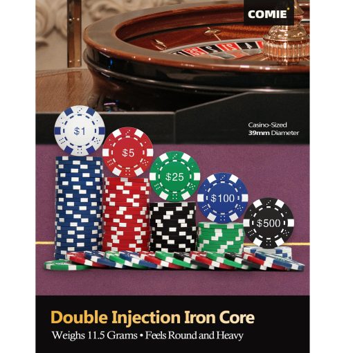 Fichas de poker con numeros, set de 500 fichas de poker con maletin de aluminio, set de poker de 11.5 gramos para Texas Holdem Blackjack Gambling - Imagen 2