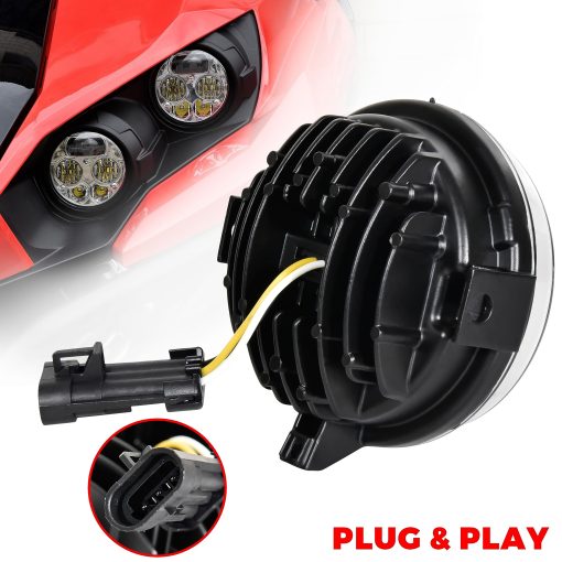 SAUTVS Conjunto de Faros LED para Teryx, Luces Delanteras de Haz Alto y Bajo para Kawasaki Teryx Teryx4 Brute Force 750 Accesorios (2PCS) - Imagen 3