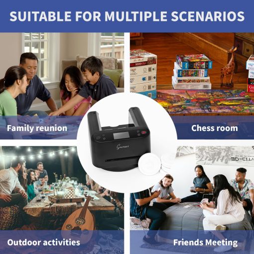 Maquina automatica de repartir cartas Greraes Rotativa para 2 barajas, 360 grados, recargable por USB, para jugar Texas Holdem, Juego de cartas Uno, Blackjack, A - Imagen 6