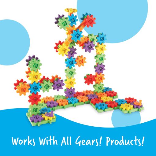 Set de Construccion Learning Resources Gears! Gears! Gears! Super Building Toy, Juguetes STEM, Juguetes de Construccion, Engranajes para Ninos, 150 Piezas, Edades 3+ - Imagen 5