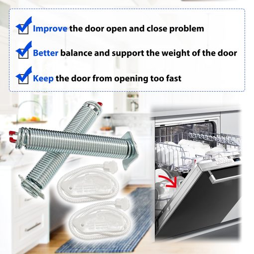 Kit de resorte de puerta para lavavajillas 00754866, compatible con Bosch/Thermador/Gaggenau 754866 00623540, 00627230, 00659339, 00751392, 623540, 627230, 659339,751392, PS8770519, AP5804978, 3279707, PS8770519 - Imagen 4