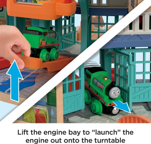 Set de Inicio de Tren de Juguete Thomas & Friends Tidmouth Sheds de Madera con Motor de Percy para Niños en Edad Preescolar de 3+ Años (Exclusivo de Amazon) - Imagen 4