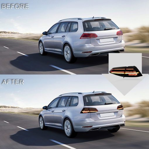 Luces traseras VLAND para Volkswagen Golf 7 Golf 7.5 MK7 MK7.5 2014-2019 con señal de giro secuencial, luz LED DRL, Plug-and-play, luces de reversa, humo - Imagen 5