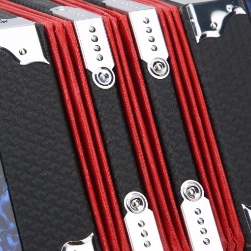 Acordeon Instrumento de Concierto Concertina Instrumento con Correa de Mano Ajustable con Bolsa Acordeon Profesional Concertina, Acordeon para Ninos Principiantes Adultos Suministros de Instrumentos Musicales (Azul Real) - Imagen 8