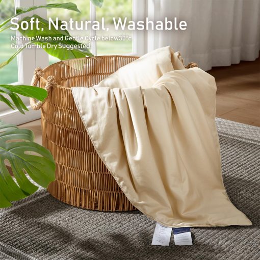 Edredon de Seda SilKicah Tamano Completo, Relleno de Seda Natural 100% Transpirable Ligero Edredon de Seda Pura para Temporada de Verano (82" x 86") - Imagen 5