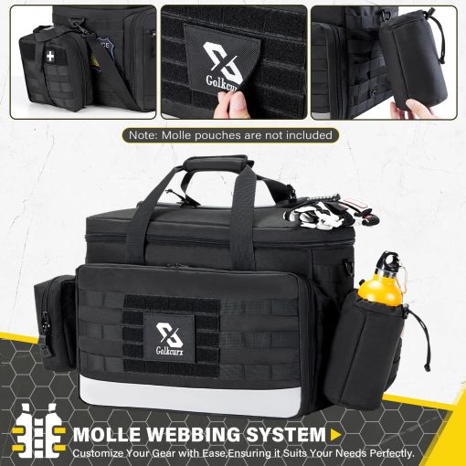 Bolsa de Patrulla Golkcurx para aplicacion de la ley, bolsa de equipo policial, organizador de automovil para asiento del pasajero con sistema MOLLE y portavasos - Imagen 5