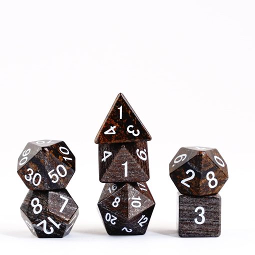 Set de Dados de Poliedro de DND de 16mm de FanRoll por Metallic Dice Games: Bronzite, Juego de Rol de Dados para Dungeons and Dragons