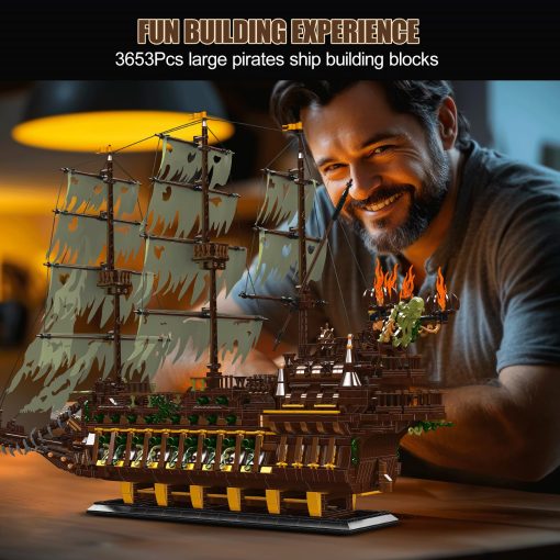 Modelo de Construccion de Barco Pirata NUTCRACKER para Adultos - Gran Modelo de Barco Pirata Dutchman MOC para Coleccion o Exhibicion en Casa, Set de Construccion de Barco Pirata, Regalo de Navidad y Cumpleaños para Adultos y Niños 14+ 3653Pcs - Imagen 5