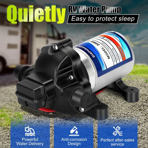 2088-554-144/2088-403-144 Bomba de Agua Dulce,12 VDC,3.5 Galones Por Minuto,45 Psi,Conexion 1/2MNPT,Bomba de Entrega de Agua para Uso en RV o Marina,Sin Ruido,?Incluye Filtros Desmontables! - Imagen 3