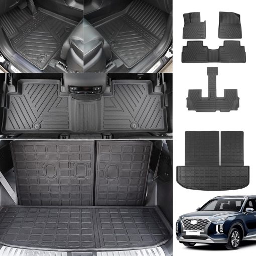 Forro para maletero Xipoo compatible con Hyundai Palisade 2020-2024 con alfombra trasera para respaldo y alfombra para piso - Accesorios para Hyundai Palisade (Forro para maletero de respaldo y alfombra para piso)