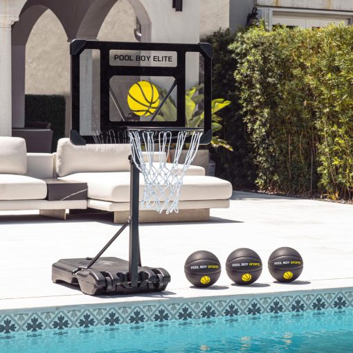 POOL BOY SPORTS - Aro de Baloncesto para Piscina - Incluye 3 Balones de Cuero Compuesto, Bomba de Aire y Herramientas - Aro de Baloncesto Ajustable para Piscina - Hecho para Ninos, Adolescentes y Adultos - Imagen 3