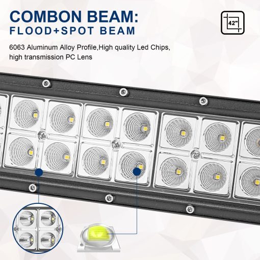 Dasen 42" 240W Barra de Luz de Trabajo LED Curva con Soportes de Montaje de Rejilla Delantera Inferior con Kit de Cableado Interruptor basculante Compatible con Ford F250 F350 F450 Super Duty 2011-2016 - Imagen 5