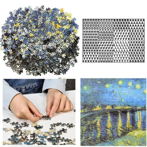 Rompecabezas de 3000 Piezas para Adultos Noche Estrellada sobre el Rodano por Van Gogh Juego de Desafio de Pintura Famosa Entretenimiento para Regalo de Cumpleanos Decoracion del Hogar - Imagen 3