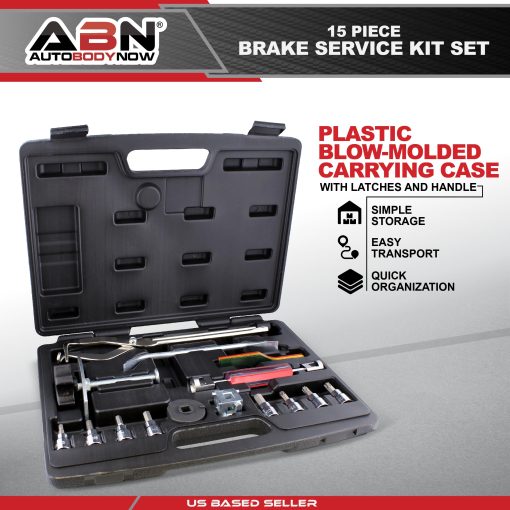 Kit de Frenos ABN de 15 Piezas con Herramienta de Compresion de Calibrador de Freno, Extractor de Tambor de Freno, Juego de Herramientas de Ajuste de Freno - Imagen 6