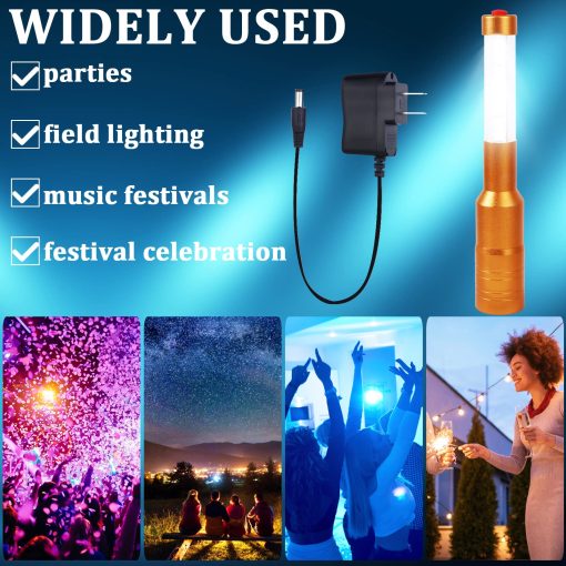4 Piezas Varita Estroboscopica LED Botella Servicio Sparklers Luz Botella Luz Portatil para Clubes Nocturnos Bodas Fiestas Suministros (Dorado) - Imagen 3