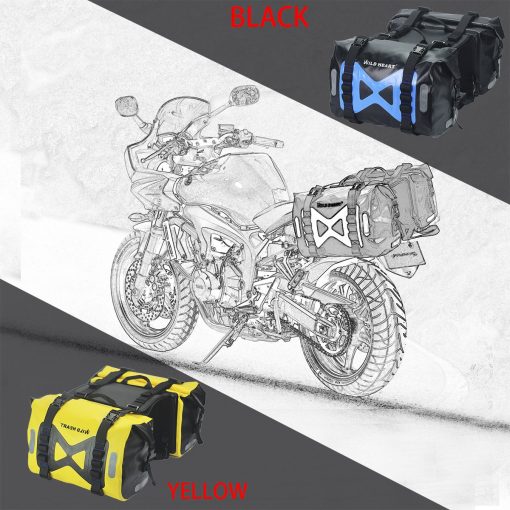 Bolsa Impermeable WILD HEART para Motocicleta, Alforja de 50L, Bolsa de Tanque, Bolsa Lateral para Motor (Amarillo) - Imagen 2
