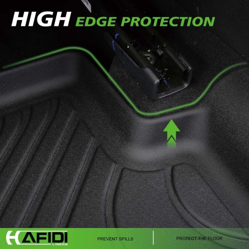 Tapetes HAFIDI Personalizados para Dodge Charger RWD 2023-2011 y Chrysler 300 RWD (traccion trasera) Proteccion Total para Todo Clima TPE Forros de Piso Antideslizantes Automotrices, Juego para la Primera y Segunda Fila de Accesorios, Negro - Imagen 4