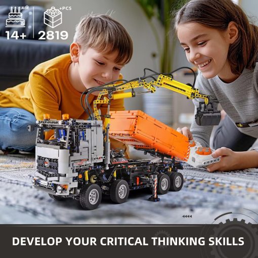 Set de Construccion de Grua de Camion Neumatico Mould King 19007 para Ninos, 2819 Piezas Bloques de Construccion Camion de Control Remoto APP Vehiculos de Construccion Modelo con Motor, Juguetes de Ingenieria STEM para Ninos de 8 anos+/Adulto - Imagen 5