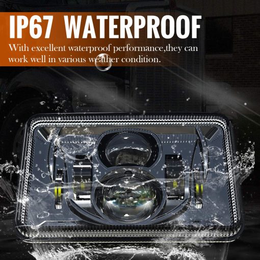 Faros LED de 4x6 pulgadas XPCTD 4 PCS 60W 14400LM Aprobados por DOT, Repuesto para H4651 H4652 H4656 H4666 H6545 Compatible con Peterbilt Kenworth Freightliner - Imagen 3
